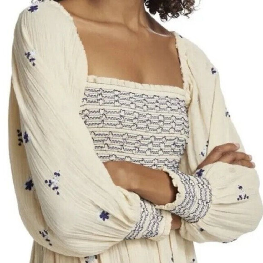 Free People Dahlia Embroidered Jumpsuit Size Medium - Picture 5 of 11